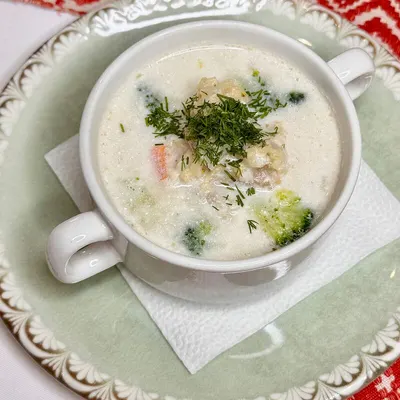 Уха сливочная с треской